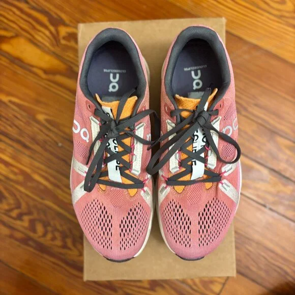 NIB On Running Cloudeclipse Running Shoe in Tangerine/Ivory, Size 9 - Picture 7 of 14